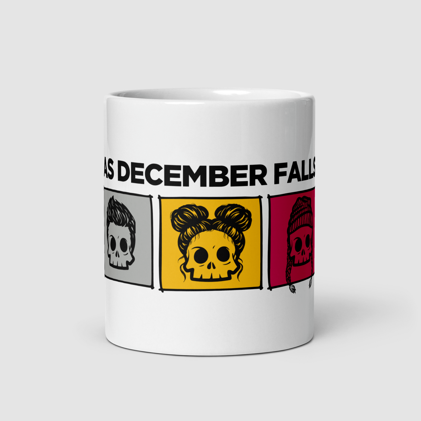 ADF Skull White Glossy Mug