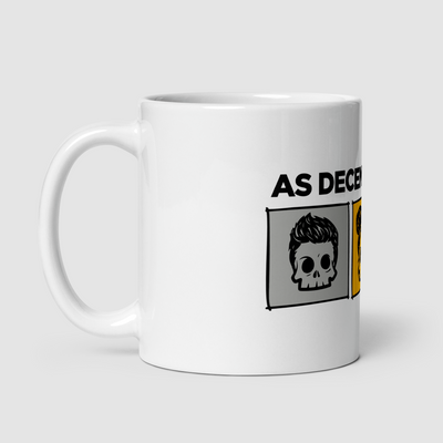 ADF Skull White Glossy Mug